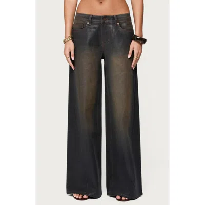 Edikted Oversized Mud Wash Low Rise Black Wash Jeans