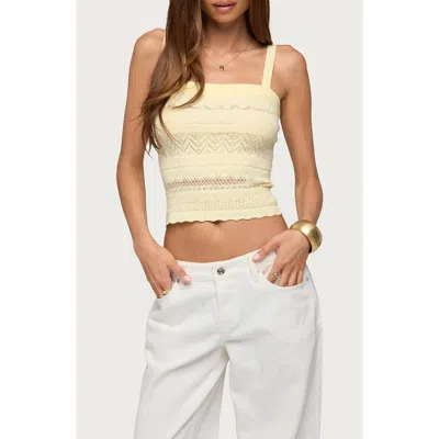 Edikted Naia Pointelle Camisole In Yellow
