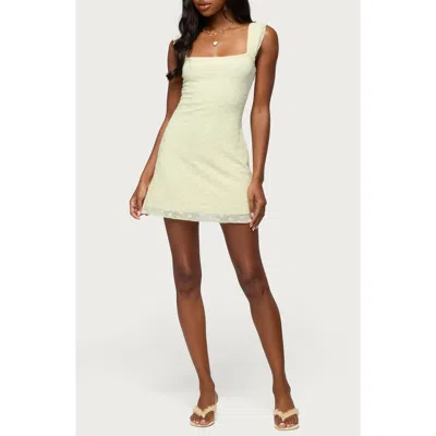 Edikted Nairobia Texture Mesh Minidress In Neutral