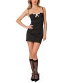 Edikted Nancy Bow Sleeveless Minidress In Black