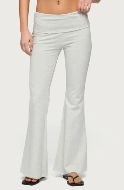 Edikted Naomi Foldover Flare Pants In White