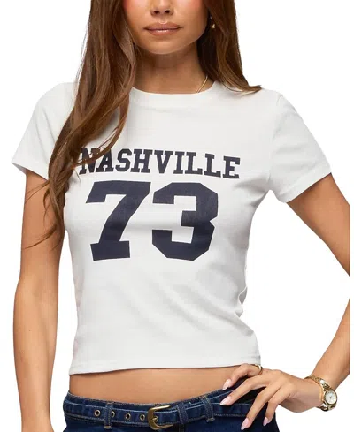 Edikted Nashville Cotton Graphic T-shirt In White