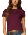 Edikted Natalie Stretch Cotton T-shirt In Brown