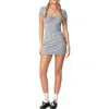 Edikted Natelie Cap Sleeve Minidress In Gray-melange