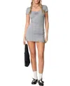 Edikted Natelie Cap Sleeve Minidress In Gray Melange