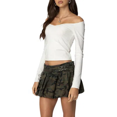 Edikted Nattie Off The Shoulder Long Sleeve Top