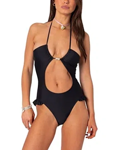 Edikted Nea Cut Out One Piece Swimsuit In Black