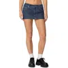 Edikted Neria Pinstripe Low Rise Denim Miniskort