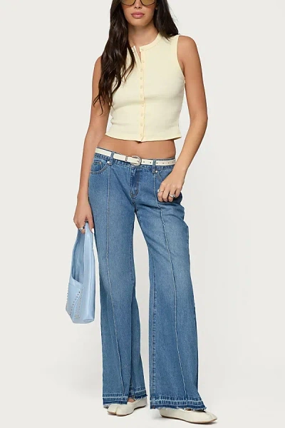 Edikted Nerissa Low Rise Flared Jeans In Blue, Women's At Urban Outfitters