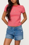 Edikted Nessie Stripe T-shirt In Pink