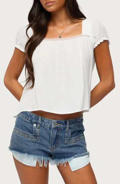 Edikted Nesta Puff Sleeve Top In White