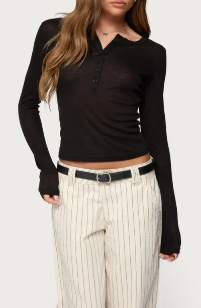EDIKTED EDIKTED NETTIE RIB HENLEY TOP