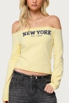 Edikted New York Babe Off The Shoulder Top In Yellow