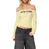 Edikted New York Babe Off The Shoulder Top In Yellow