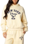 Edikted New York Champs Graphic Hoodie In Yellow
