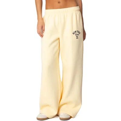 Edikted New York Champs Sweatpants In Yellow