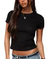 Edikted Nikkey Semisheer Crop T-shirt In Black