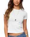 Edikted Nikkey Semisheer Crop T-shirt In White
