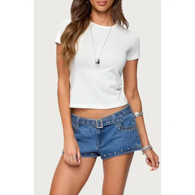 Edikted Nikkey Semisheer Crop T-shirt In White