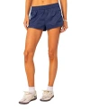 Edikted Nikki Stripe Nylon Shorts In Navy