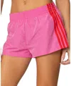 Edikted Nikki Side Stripe Nylon Shorts In Pink