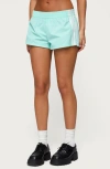 Edikted Nikki Side Stripe Nylon Shorts In Blue