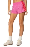 Edikted Nikki Side Stripe Nylon Shorts In Pink
