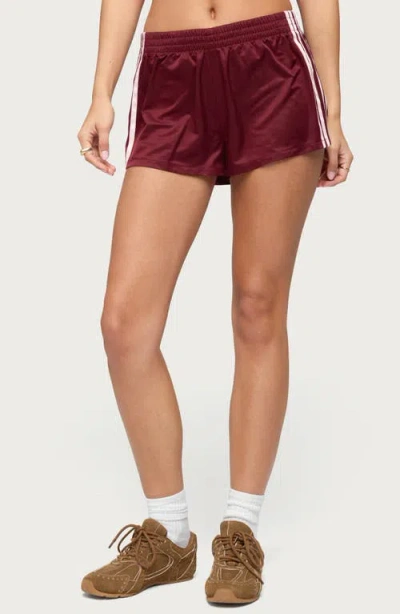 Edikted Nikki Side Stripe Shorts In Red