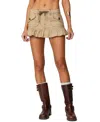 Edikted Ninna Cotton Peplum Miniskirt In Tan