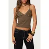 Edikted Nora Button Camisole In Brown