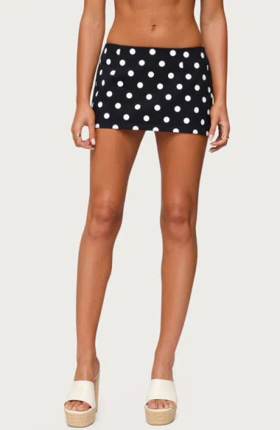 Edikted Noreen Polka Dot Low Rise Miniskort In Black