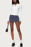 Edikted Noreen Polka Dot Mini Skort In Navy/and/white, Women's At Urban Outfitters In Multi