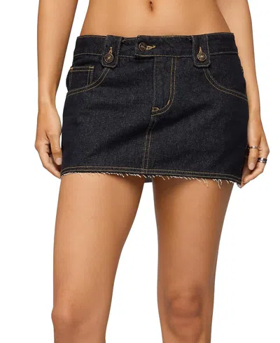 Edikted Noura Denim Mini Skirt In Blue