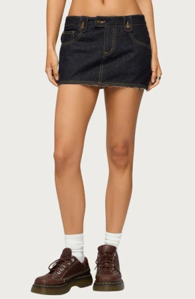 Edikted Noura Denim Mini Skirt In Blue