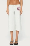 Edikted Numeric Sequin Capri Sweatpants In Light-gray-melange