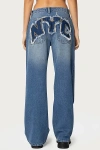 Edikted Nyc Washed Low Rise Jeans In Blue/washed, Women's At Urban Outfitters In Blue