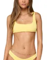 Edikted Oasis Scrunch Bikini Top In Yellow