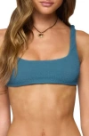 Edikted Oasis Scrunch Bikini Top In Blue