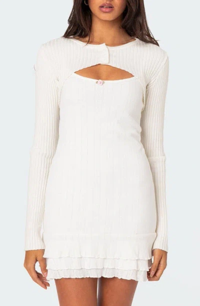 Edikted Women's Octavia Cardigan Shrug In White