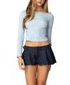 EDIKTED OFF SHOULDER LACEY RIBBED TOP