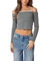 EDIKTED OFF SHOULDER LAYERED LONG SLEEVE TOP