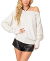 Edikted Off The Shoulder Oversize Sweater In Cream