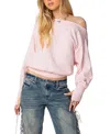 Edikted Oversize Off The Shoulder Sweater In Light Pink