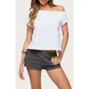 Edikted Off The Shoulder Split Open Back Top In White