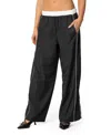 Edikted Ofir Contrast Waist Track Pants In Black-and-white