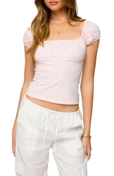 Edikted Oleana Gathered Bust Stretch Cotton Top