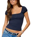 Edikted Oleana Gathered Bust Top In Blue