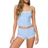 Edikted Olena Lace Trim Henley Camisole