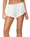 Edikted Olesia Ruffle Satin Effect Shorts In White