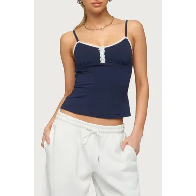 Edikted Olezka Lace Trim Camisole In Blue
